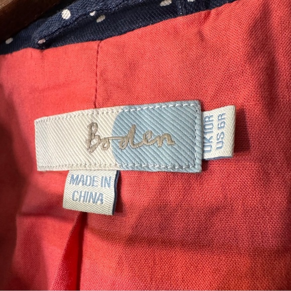Boden Navy Polka Dot Preppy Lined Blazer size‎ 6 R - Picture 3 of 15